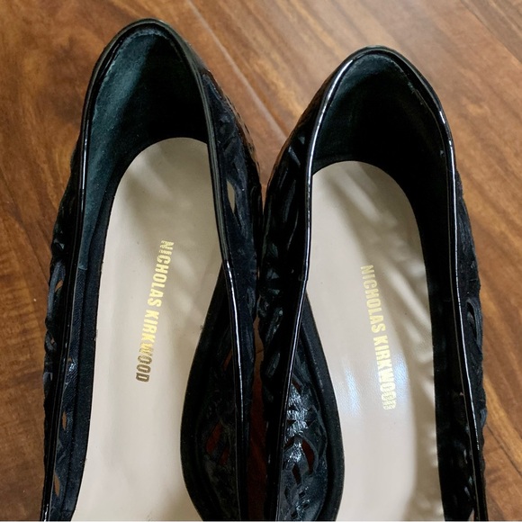 Nicholas Kirkwood Floral Lace laser cut-out black pointed pumps sz 39 - Picture 4 of 7